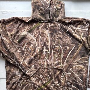 Realtree Camouflage Oversized Gorpcore Hoodie with Brown and Green Pattern XL